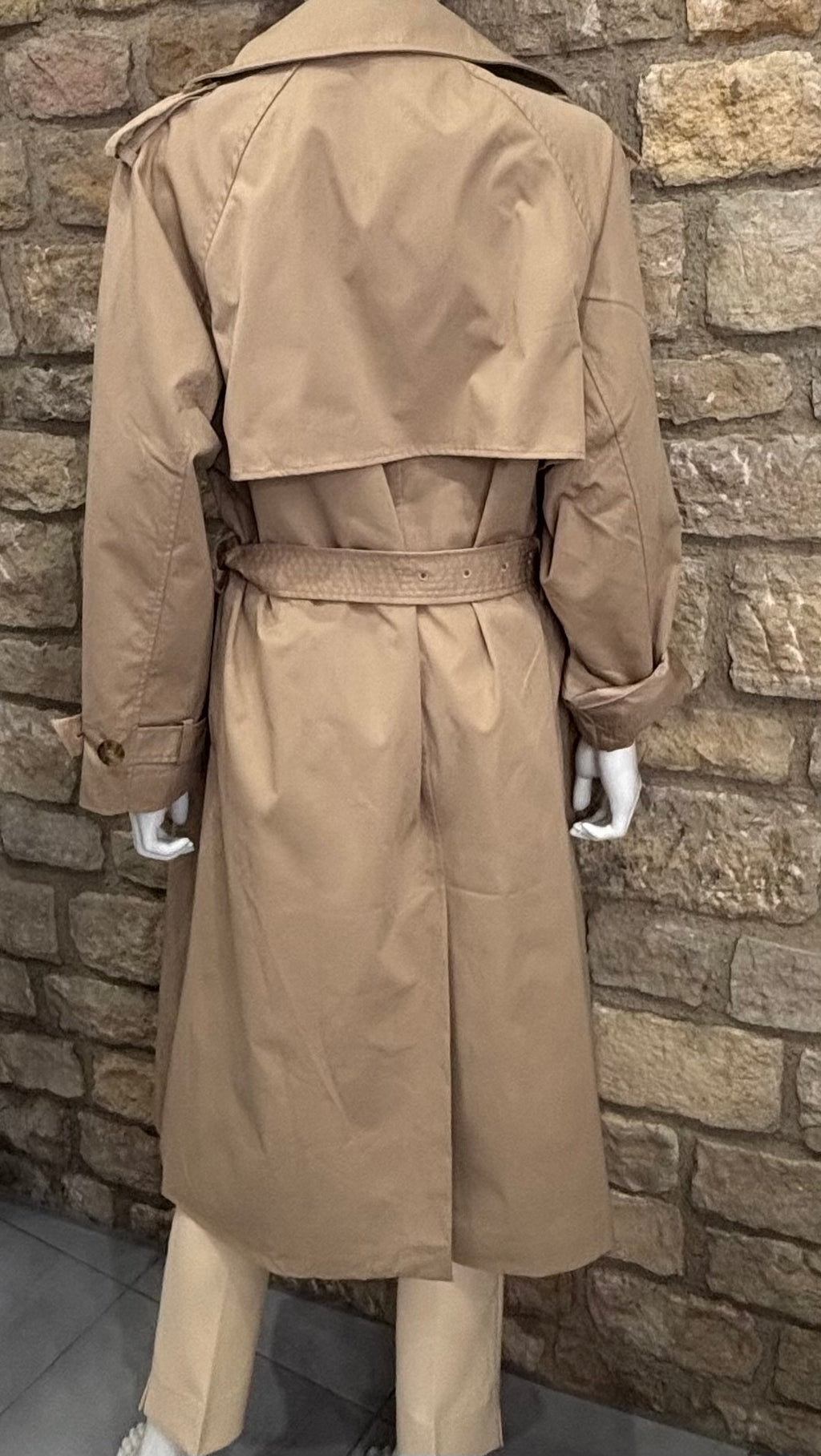 Trench long avec double boutonnage Camel