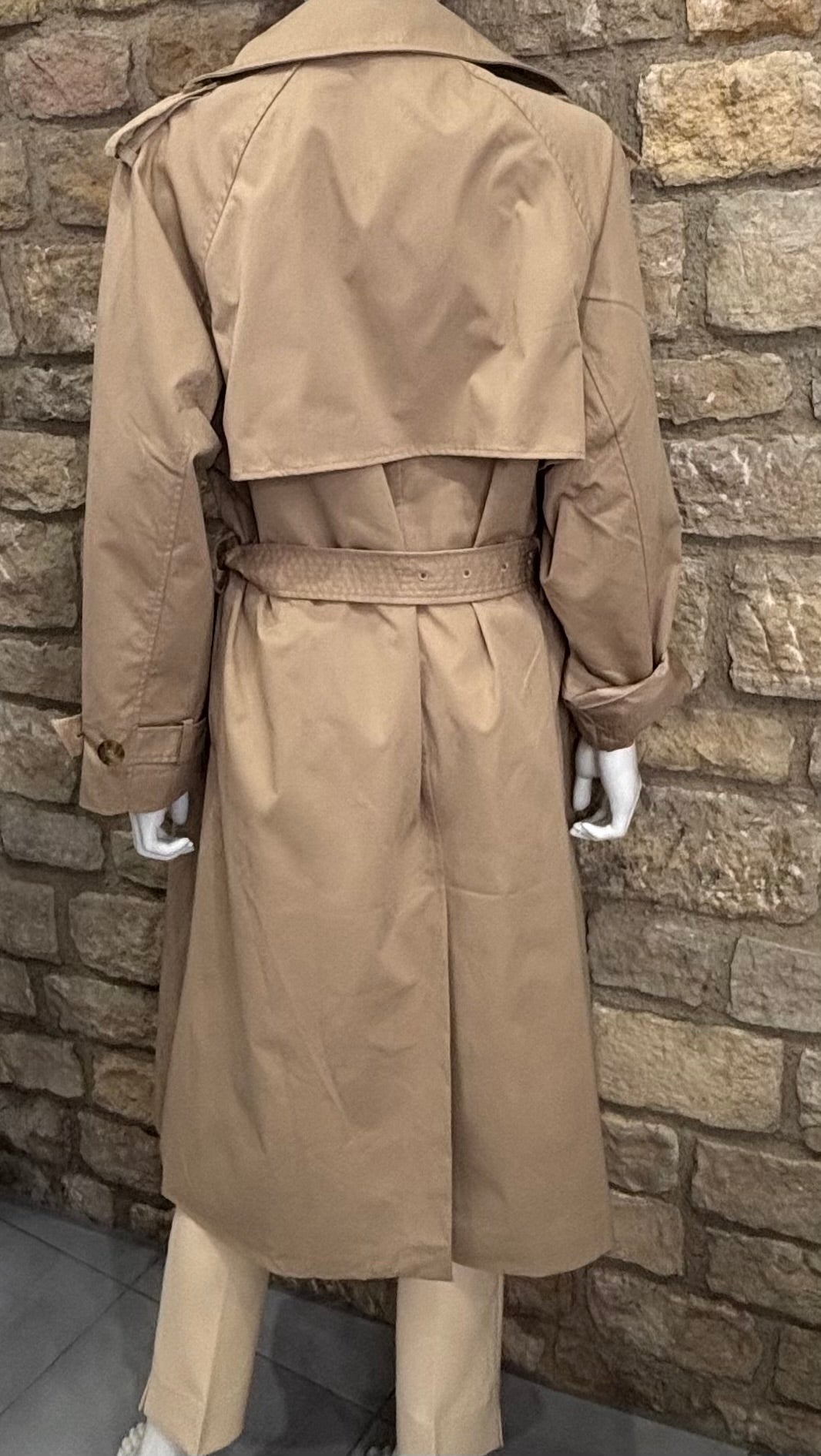 Trench long avec double boutonnage Camel