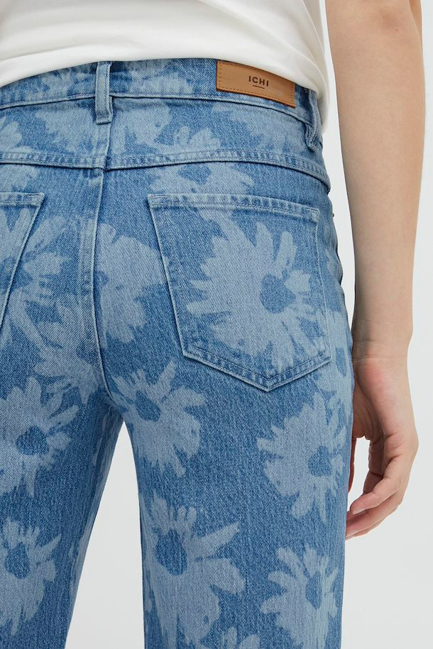 Jeans à fleurs -ICHI-