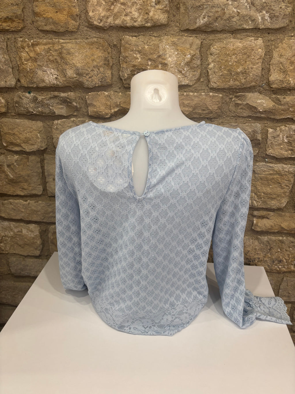 Chemisier en dentelle H145A Bleu ciel