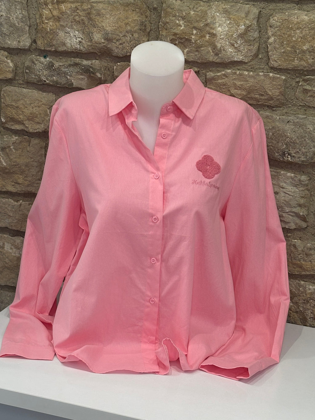 Chemise rose Hello spring
