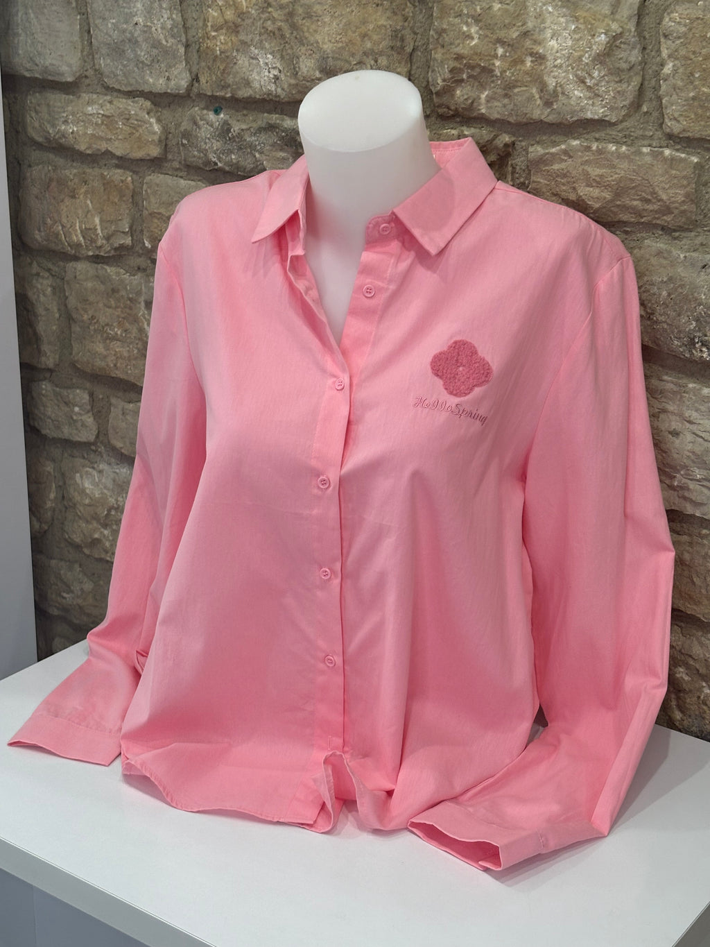 Chemise rose Hello spring