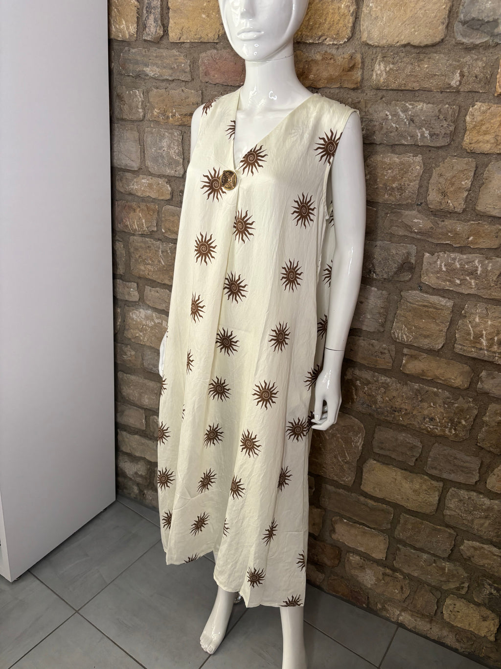 Robe fluide  imprimée soleil
