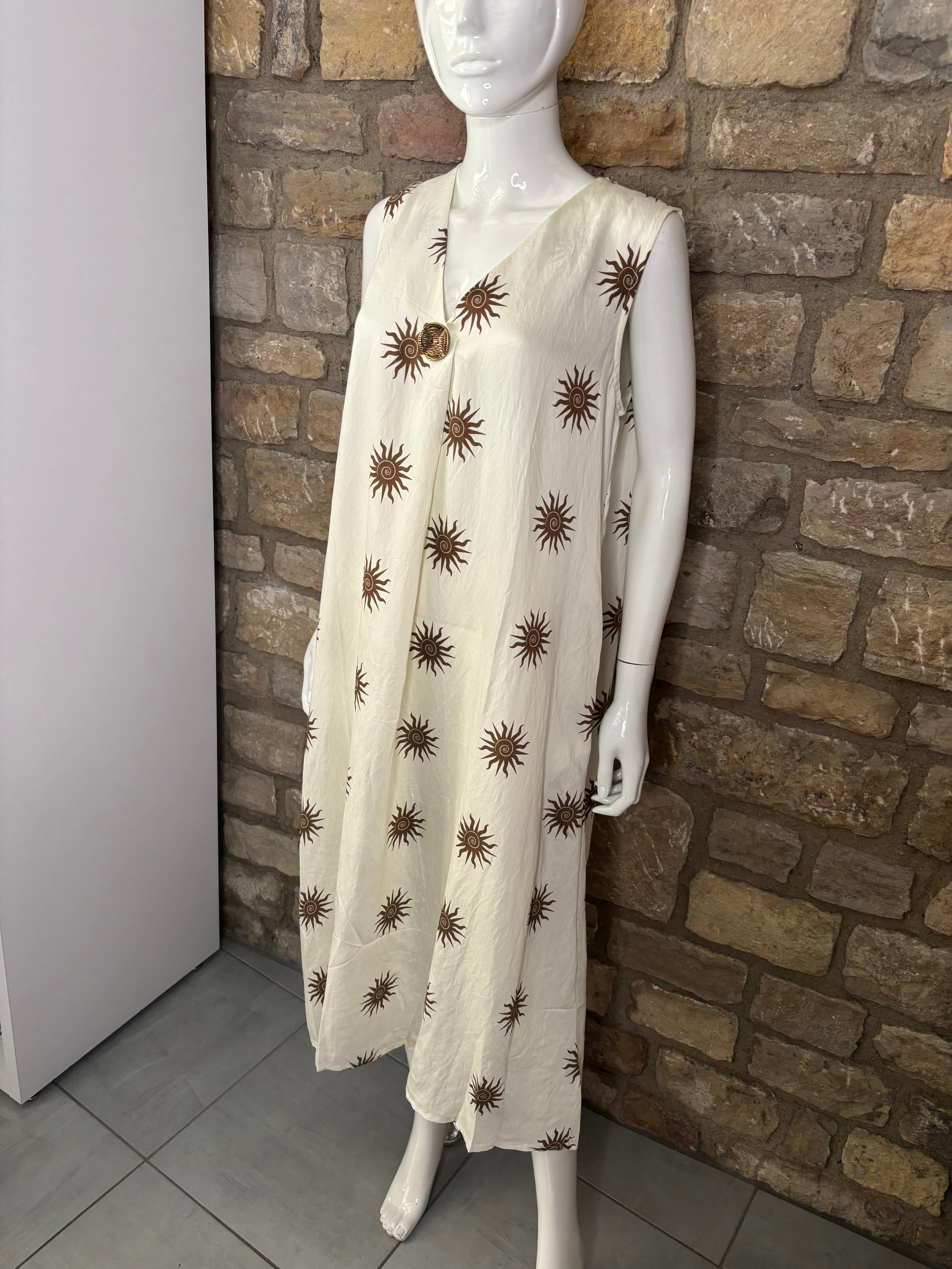 Robe fluide  imprimée soleil