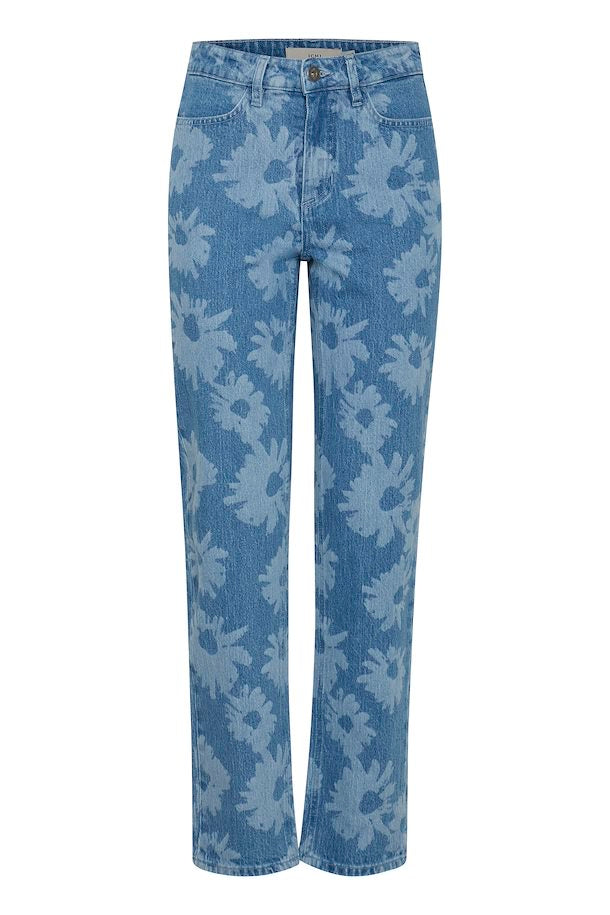 Jeans à fleurs -ICHI-