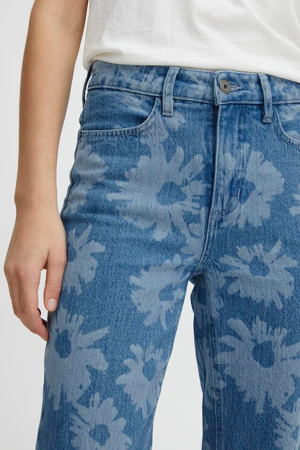 Jeans à fleurs -ICHI-