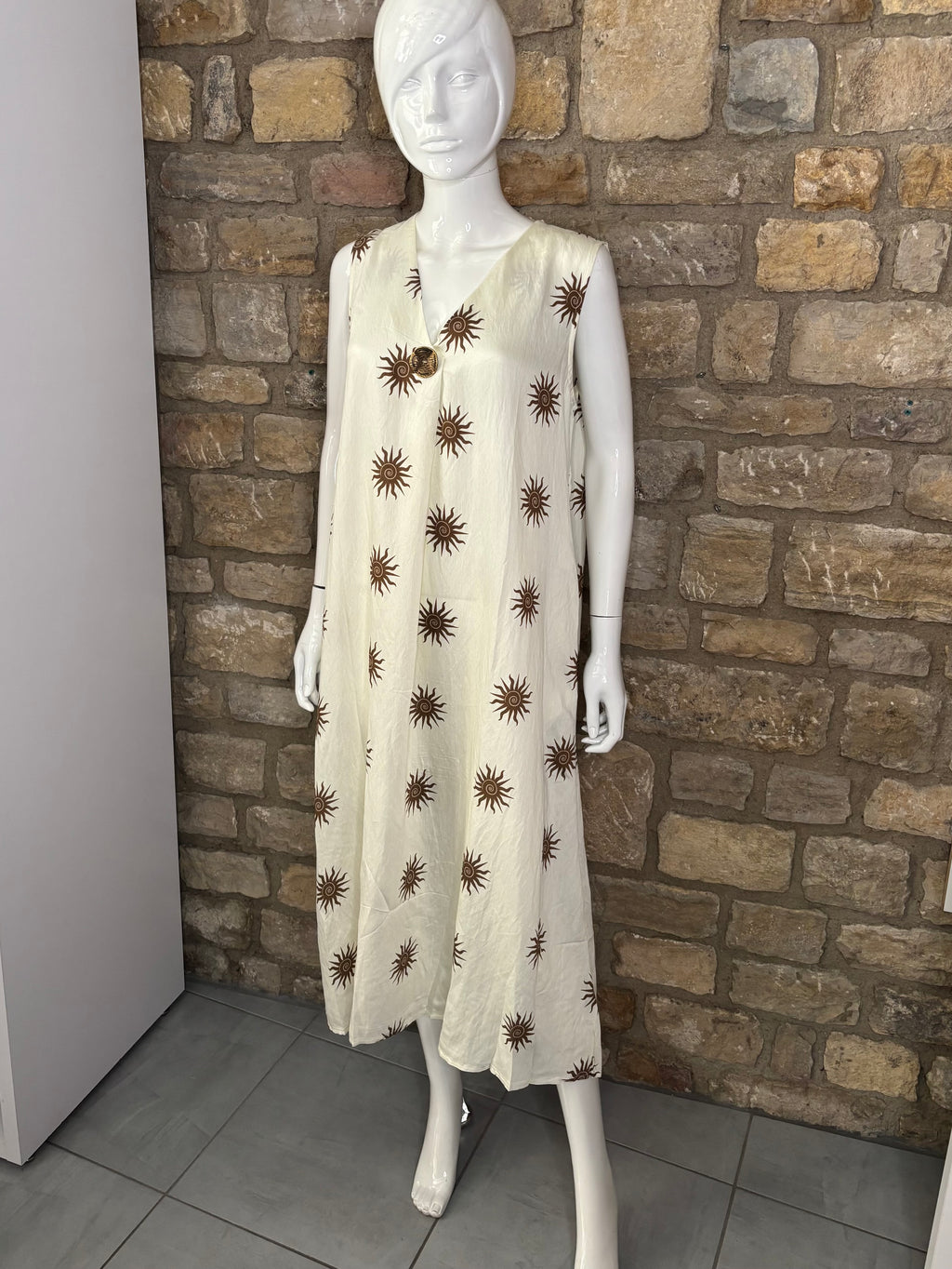 Robe fluide  imprimée soleil