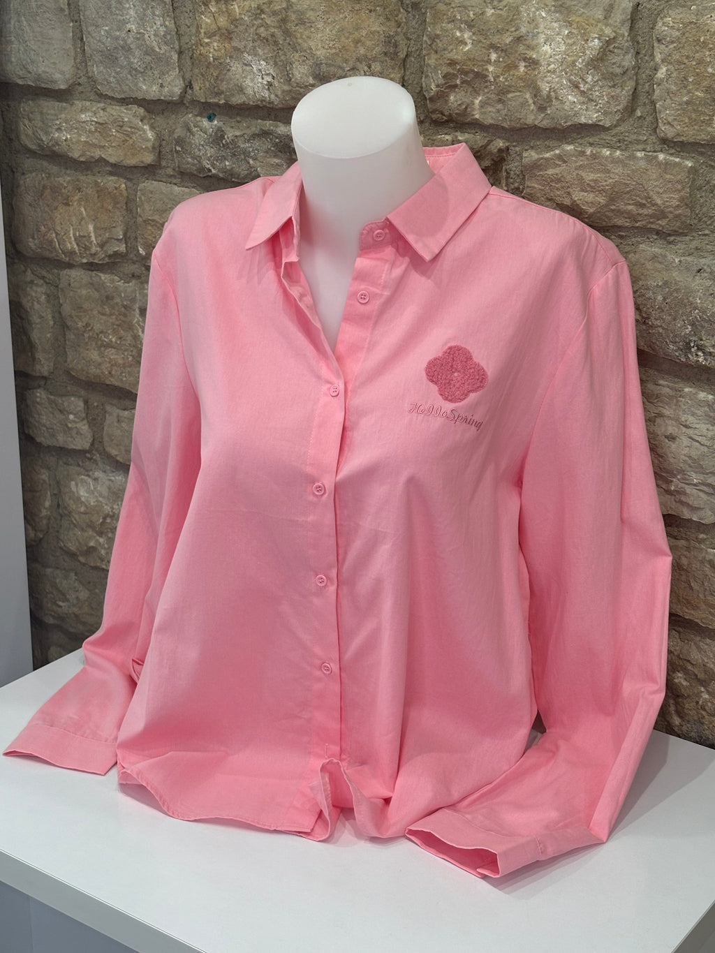 Chemise rose Hello spring