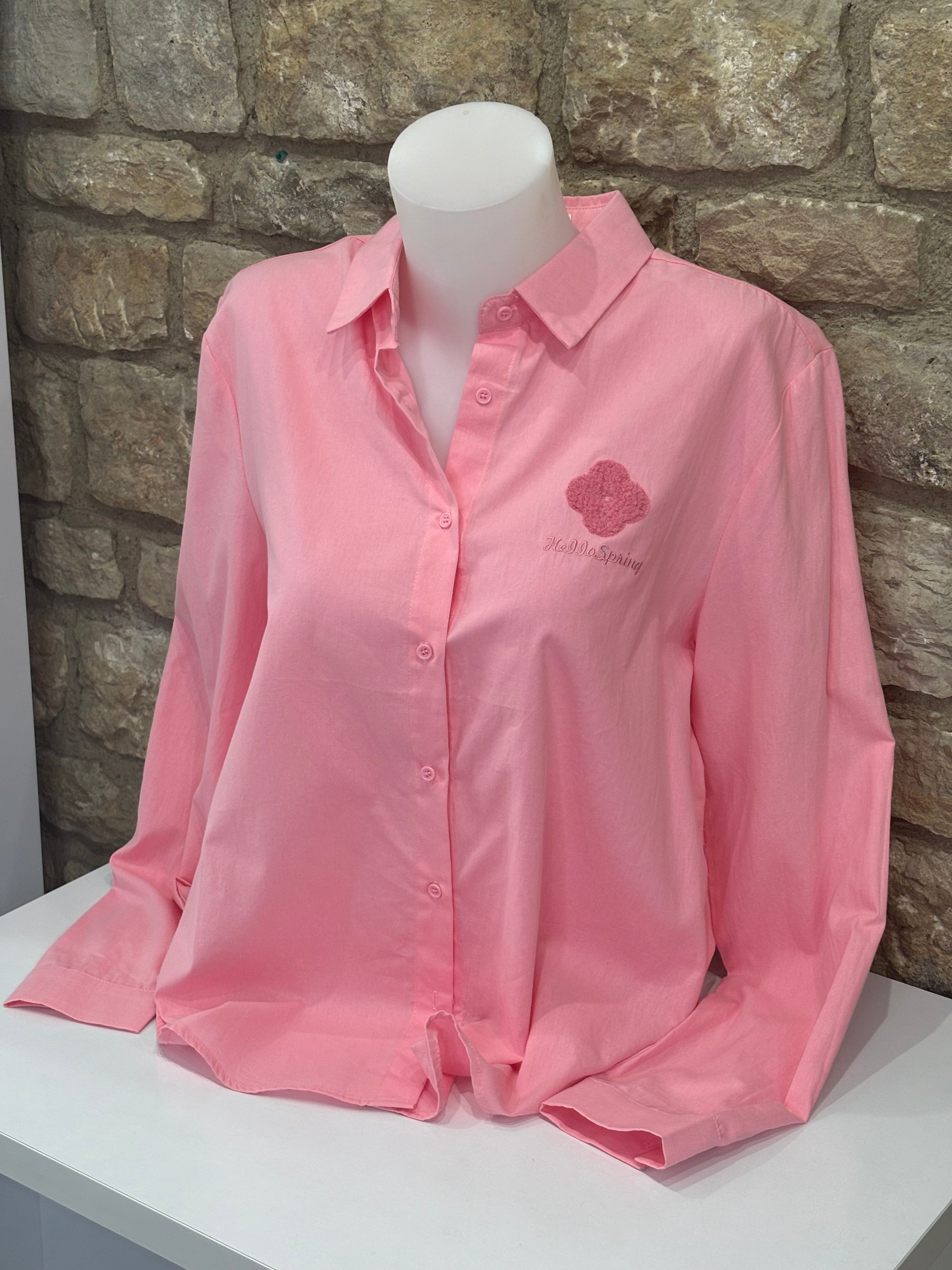 Chemise rose Hello spring