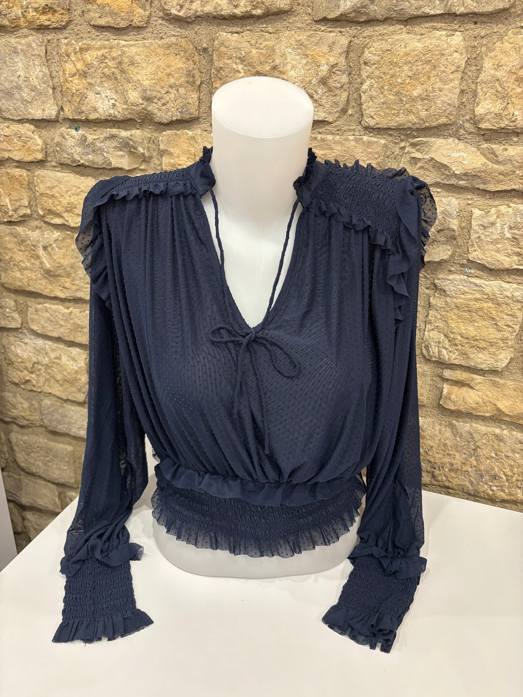 Blouse en dentelle, plumetis, smock