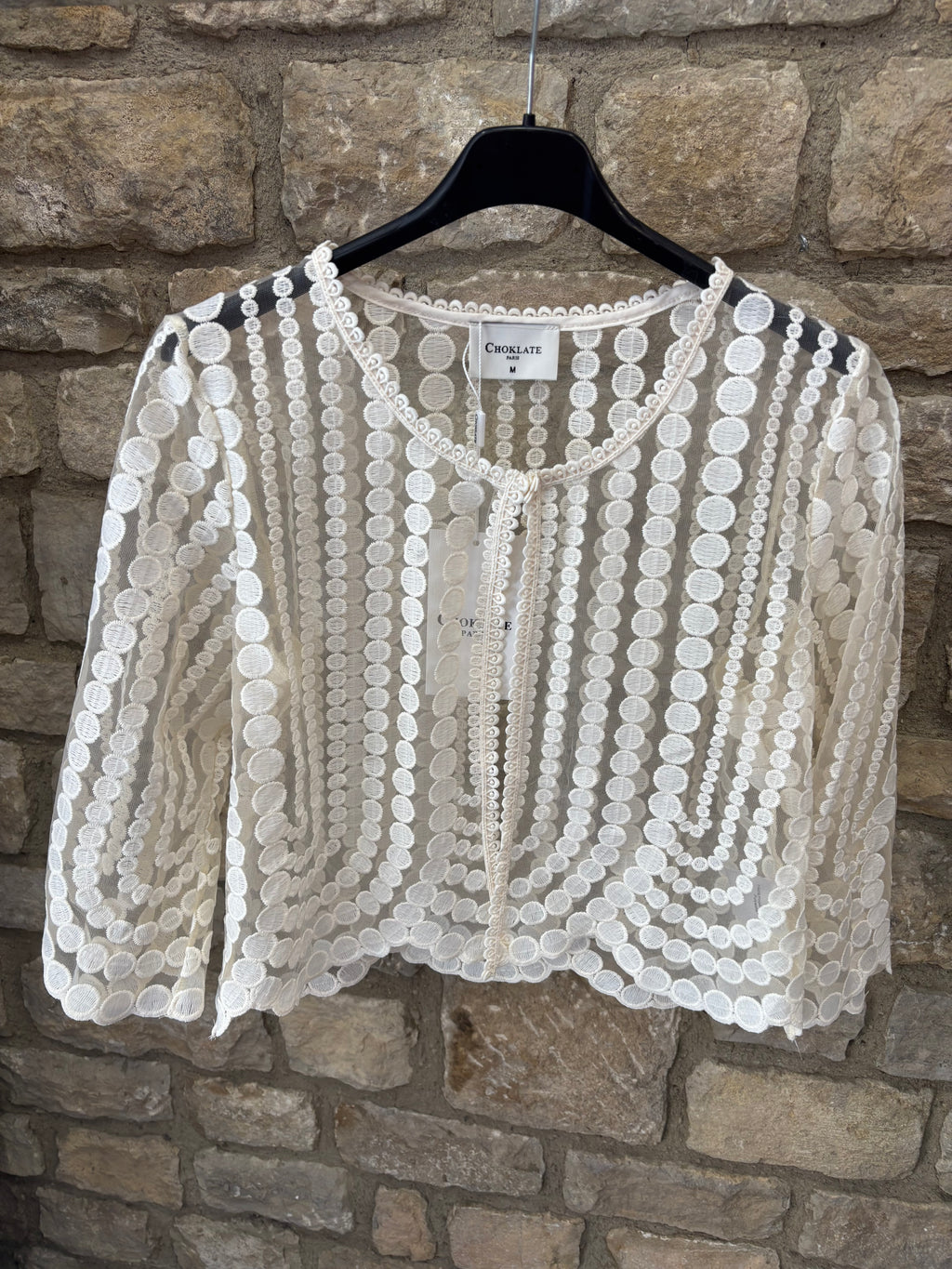 Gilet boléro en dentelle guipure