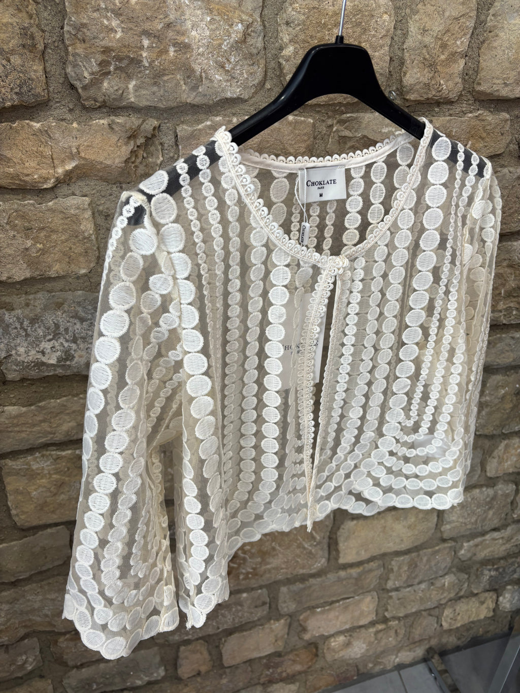 Gilet boléro en dentelle guipure