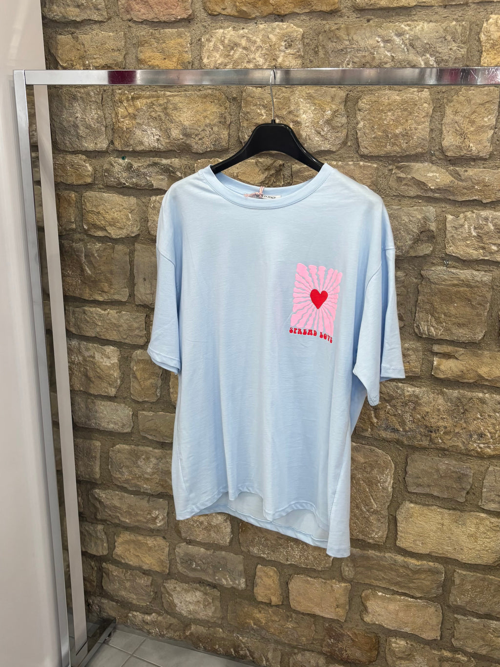T-shirt à manches courtes Spread Love Bleu ciel