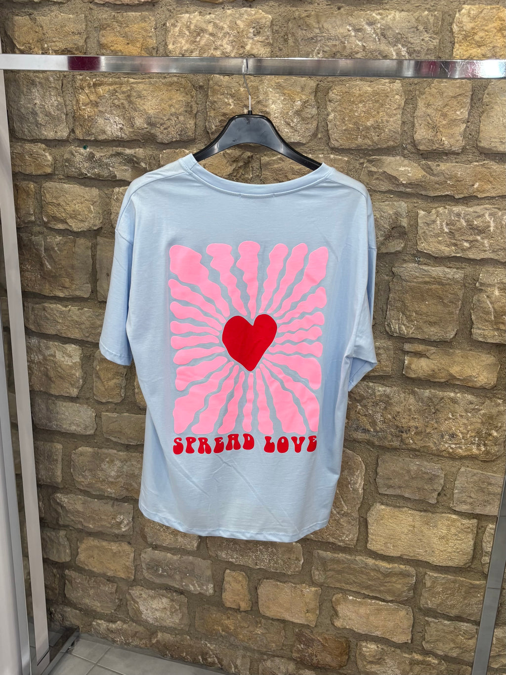 T-shirt à manches courtes Spread Love Bleu ciel