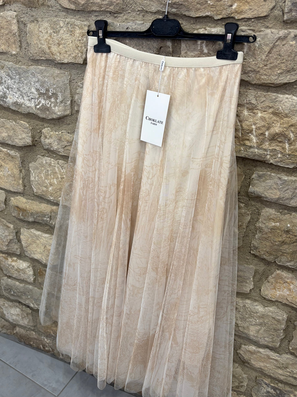 Jupe longue façon toile de Jouy