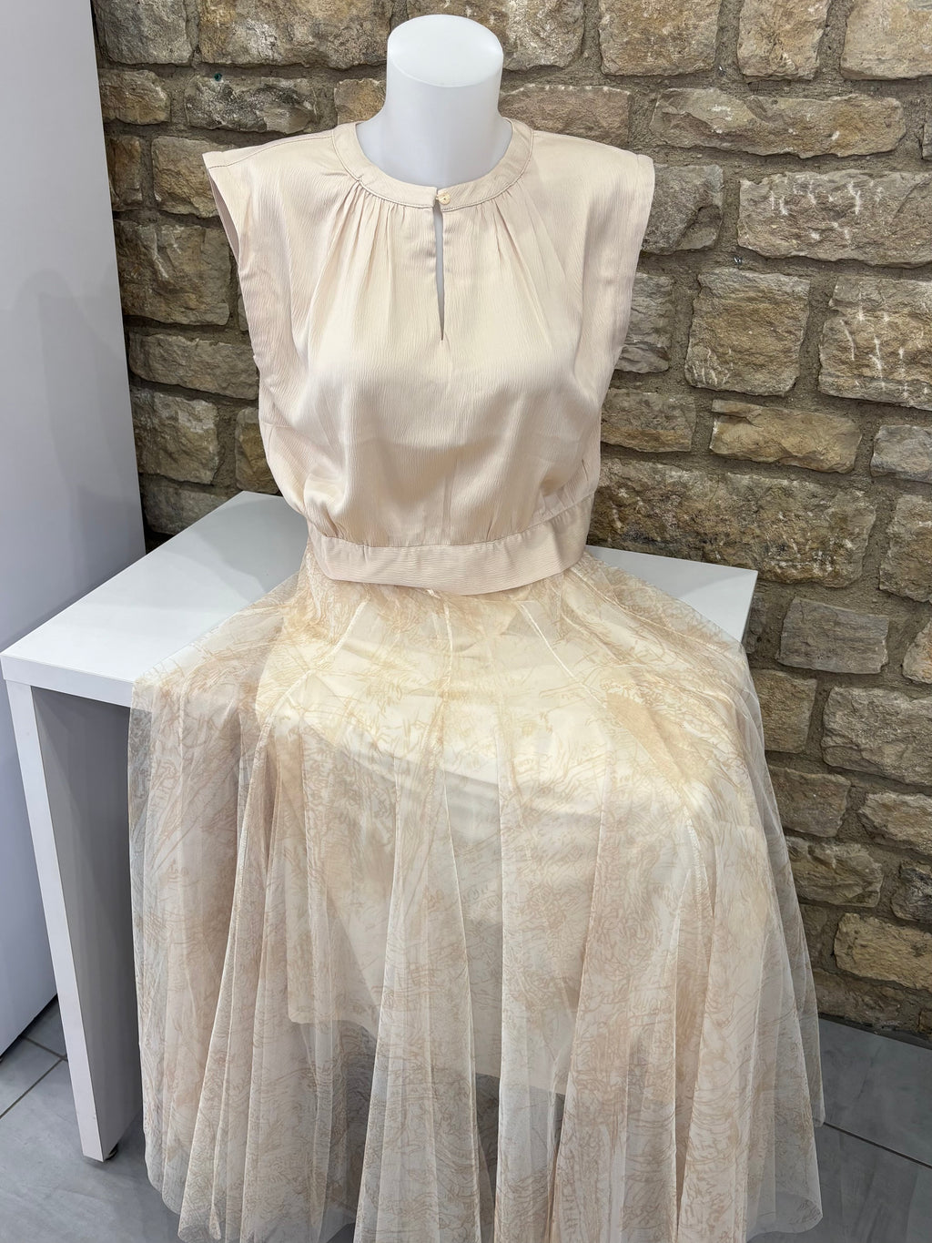 Jupe longue façon toile de Jouy
