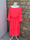 Robe Plissée "Rose néon"