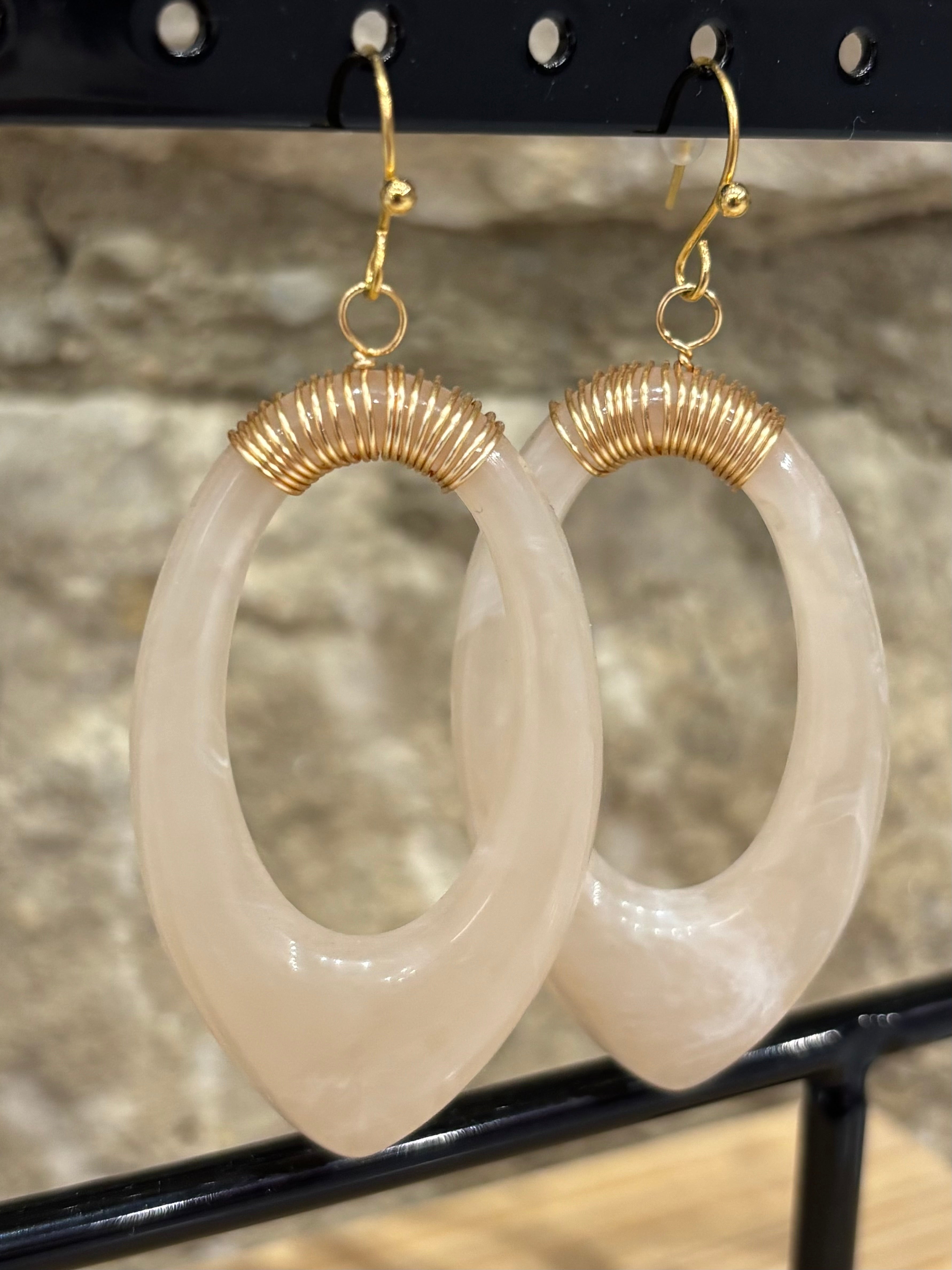 Boucles d'oreilles "Douceur nacrée"