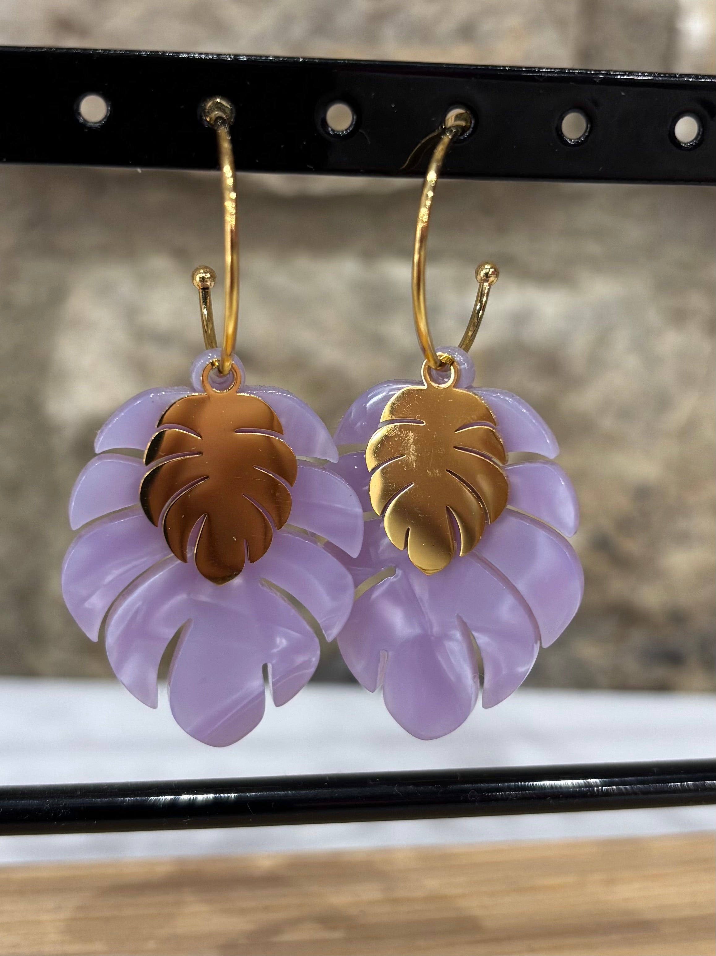 Boucles d'oreilles Tropicales Lilas