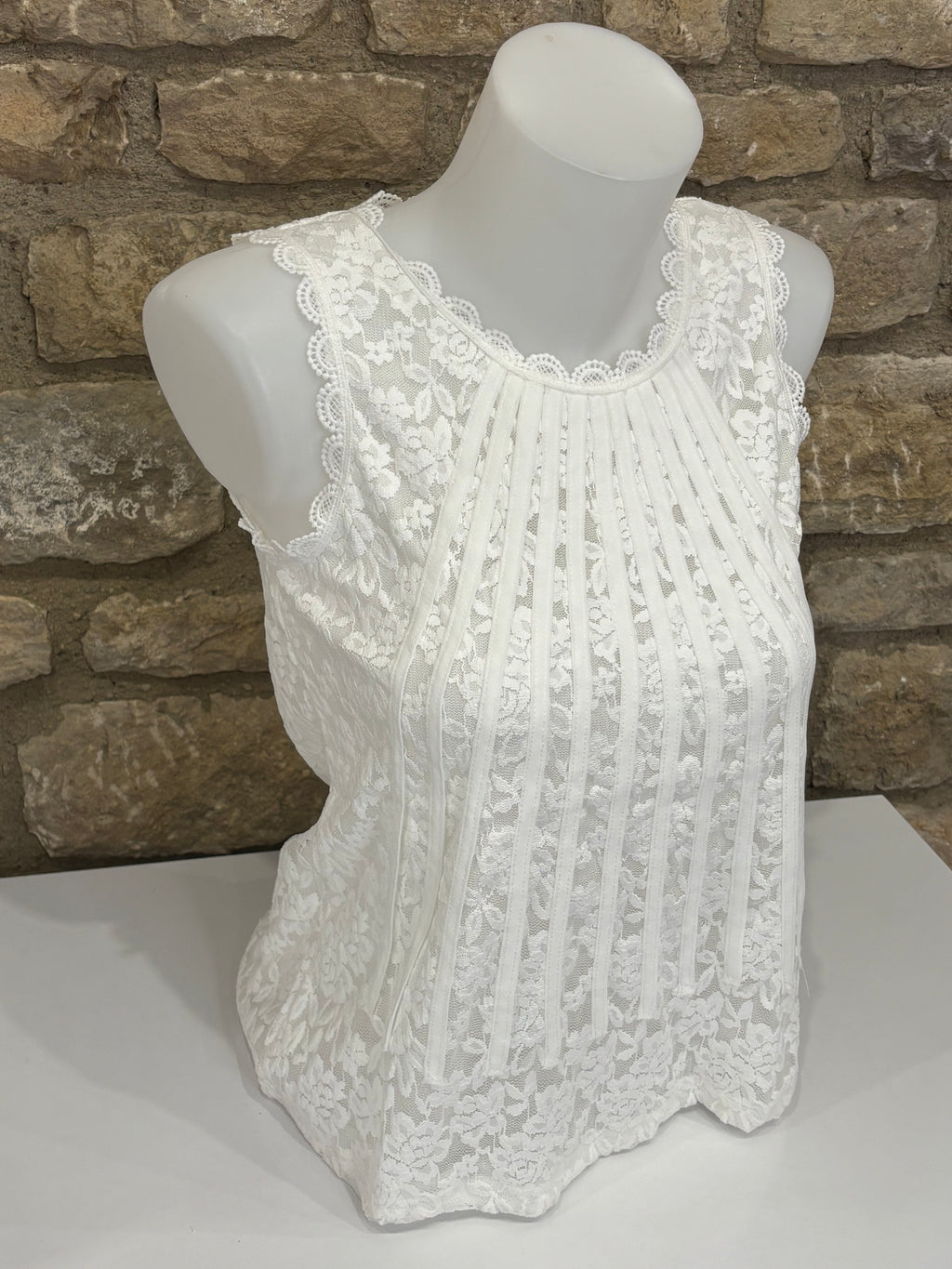Top en dentelle Anais Blanc