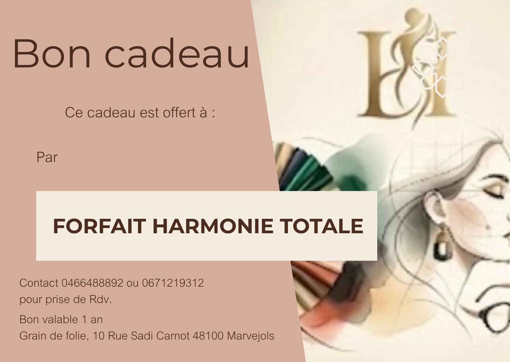 Carte cadeau -Forfait Harmonie totale-